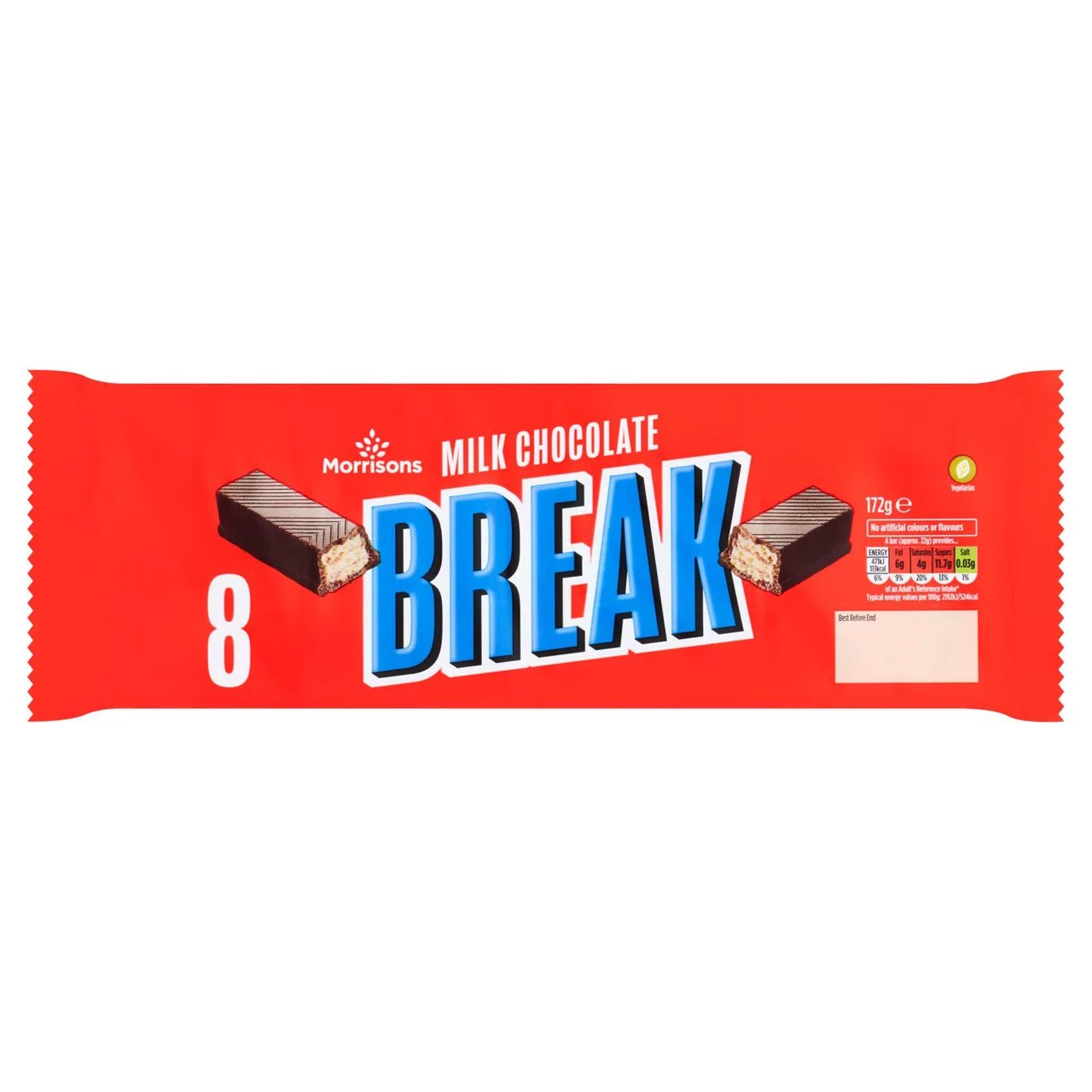 Morrisons Milk Chocolate Break 8 pack - UK Food & Drink - 5010251567424