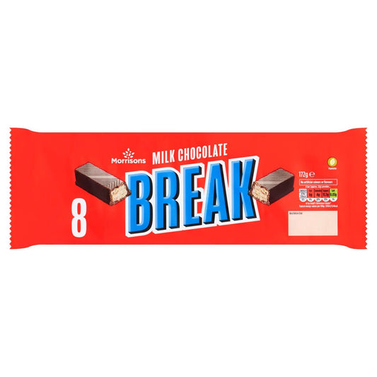 Morrisons Milk Chocolate Break 8 pack - UK Food & Drink - 5010251567424