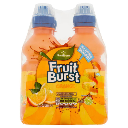 Morrisons No Added Sugar Orange Juice 4x250ml - UK Food & Drink - 5010251510888