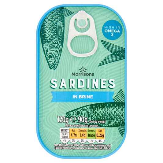 Morrisons Sardines in Brine 120g - UK Food & Drink - 5010251491422