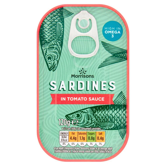 Morrisons Sardines in Tomato 120g - UK Food & Drink - 5010251767459