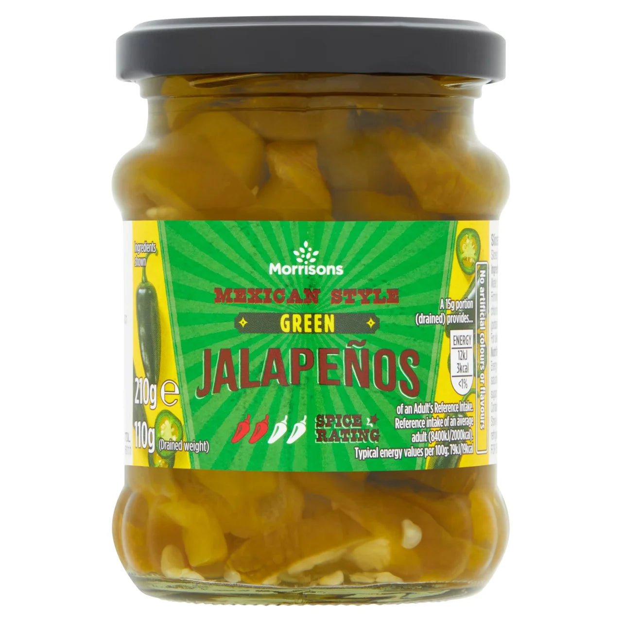 Morrisons Sliced Jalapenos 210g - UK Food & Drink - 5010525002828