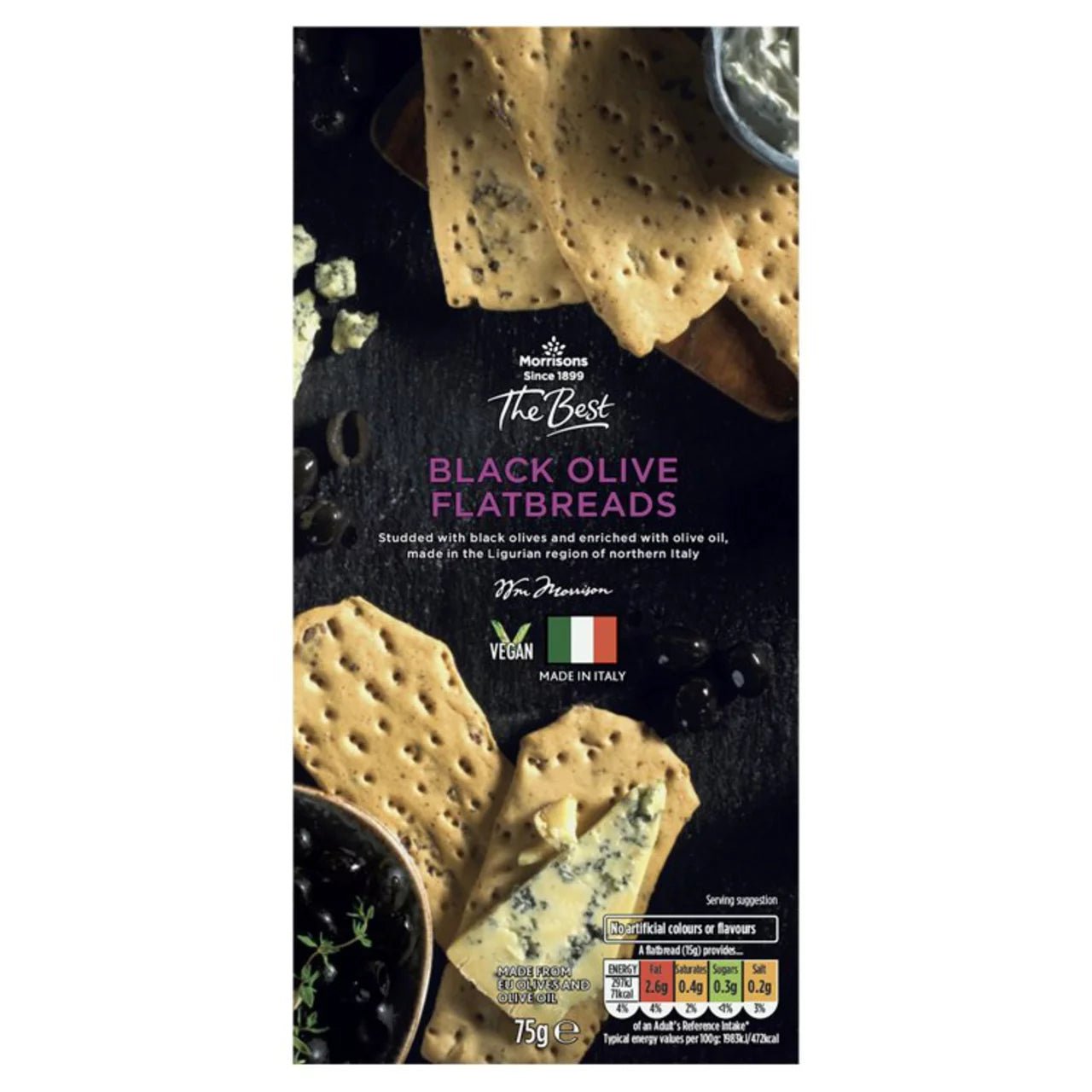 Morrisons The Best Black Olive Flatbread 75g - UK Food & Drink - 5010525092171