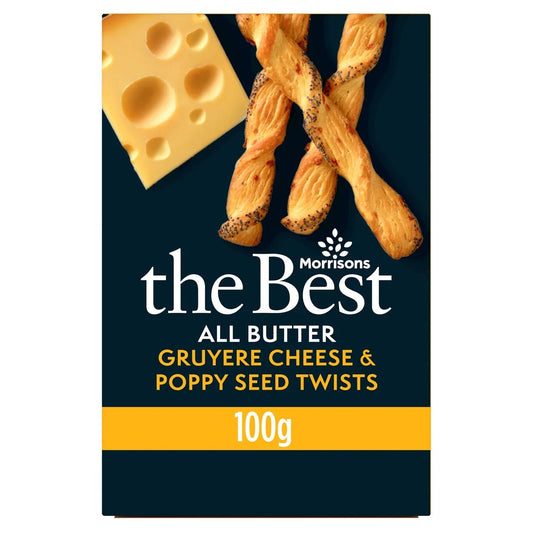 Morrisons The Best Gruyere & Poppy Twists 100g - UK Food & Drink - 5010251953043