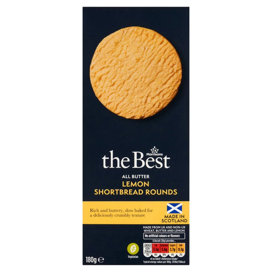 Morrisons The Best Lemon Shortbread Rounds 180g - UK Food & Drink - 5010525263229