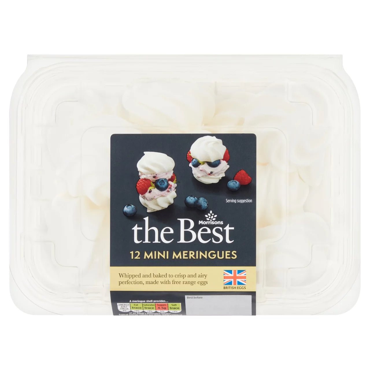 Morrisons The Best Mini Meringue Shells 12 pack - UK Food & Drink - 5010251756637