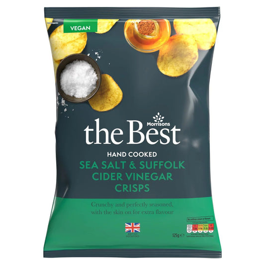 Morrisons The Best Sea Salt & Vinegar Crisps 125g - UK Food & Drink - 5010525167701