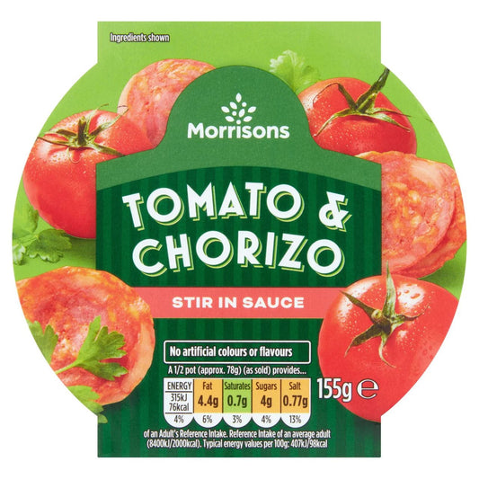 Morrisons Tomato & Chorizo Stir in Sauce 155g - UK Food & Drink - 5010251587828