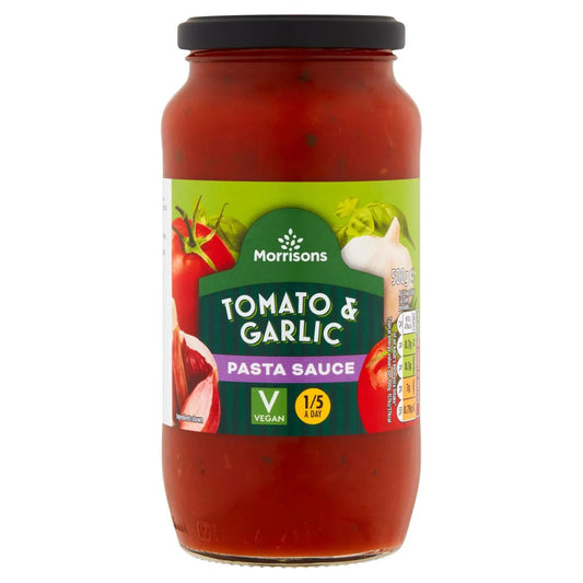 Morrisons Tomato & Garlic Pasta Sauce 500g - UK Food & Drink - 5010251460305