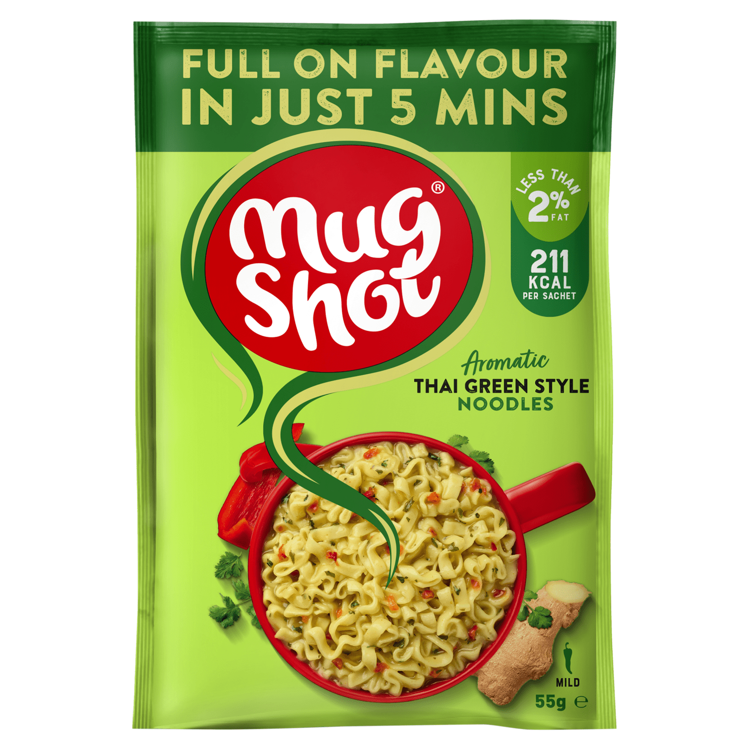 Mug Shot Aromatic Thai Green Style Noodles 55g - UK Food & Drink - 5050665004016