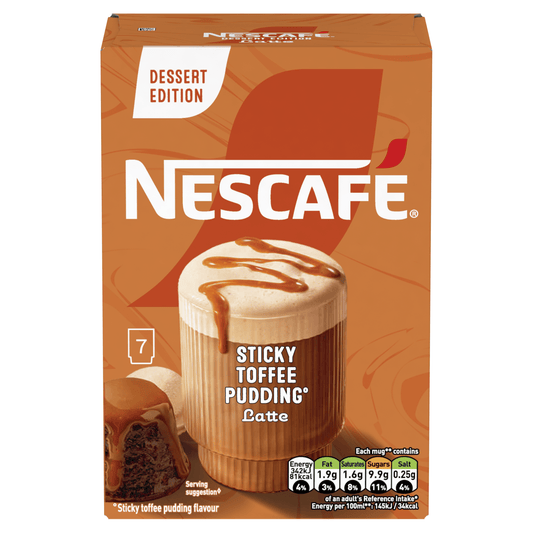 Nescafé Dessert Edition Sticky Toffee Pudding Latte 7 x 20g (140g) - UK Food & Drink - 8445290771414