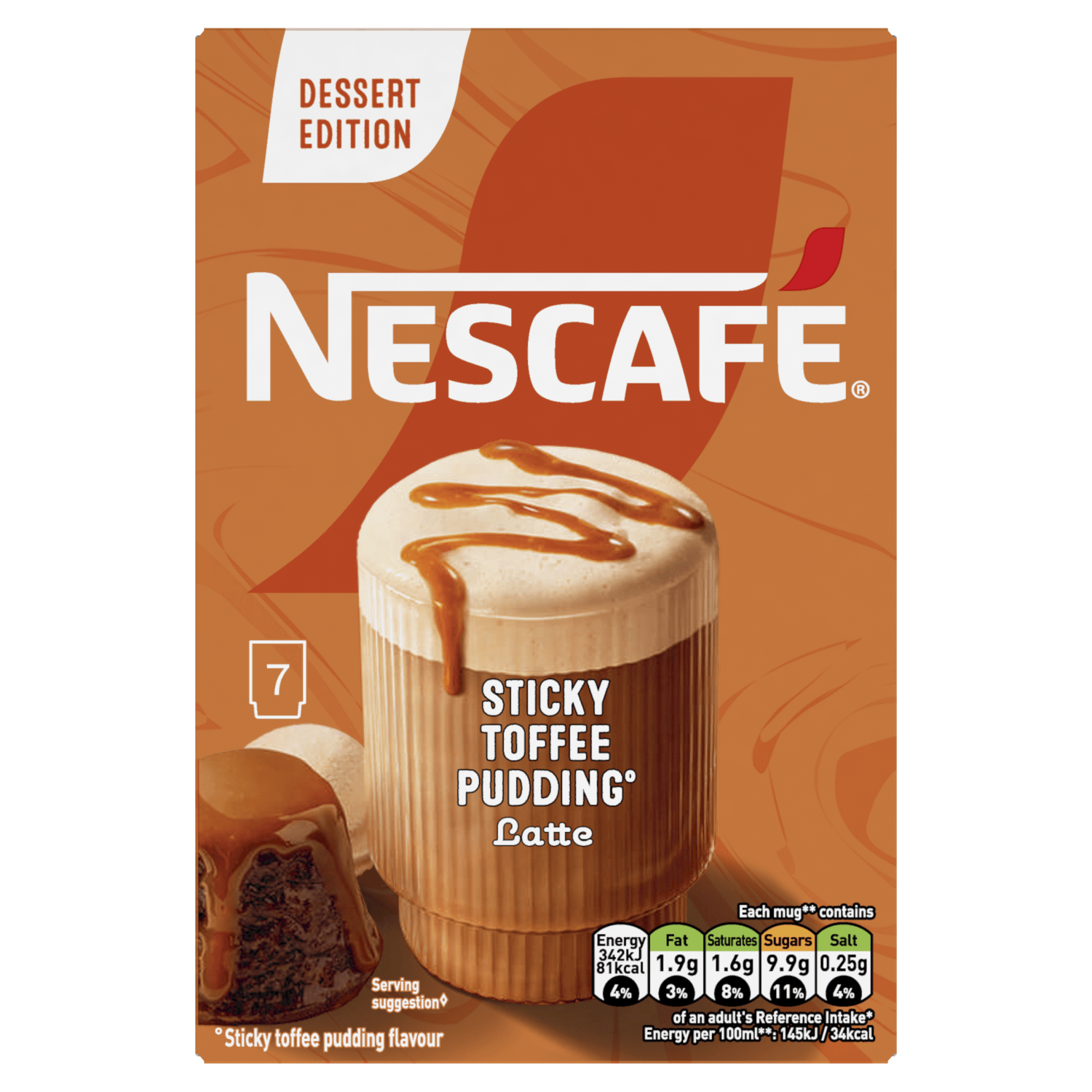 Nescafé Dessert Edition Sticky Toffee Pudding Latte 7 x 20g (140g) - UK Food & Drink - 8445290771414