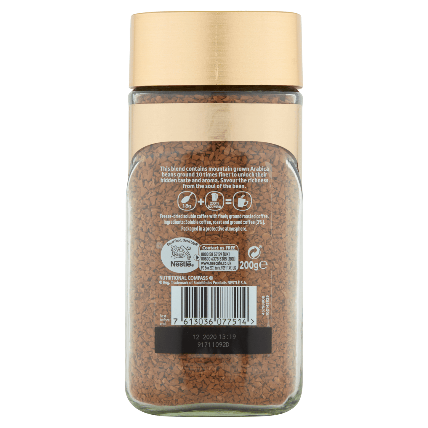 Nescafe Gold Blend Instant Coffee 200g - UK Food & Drink - 7613036077514