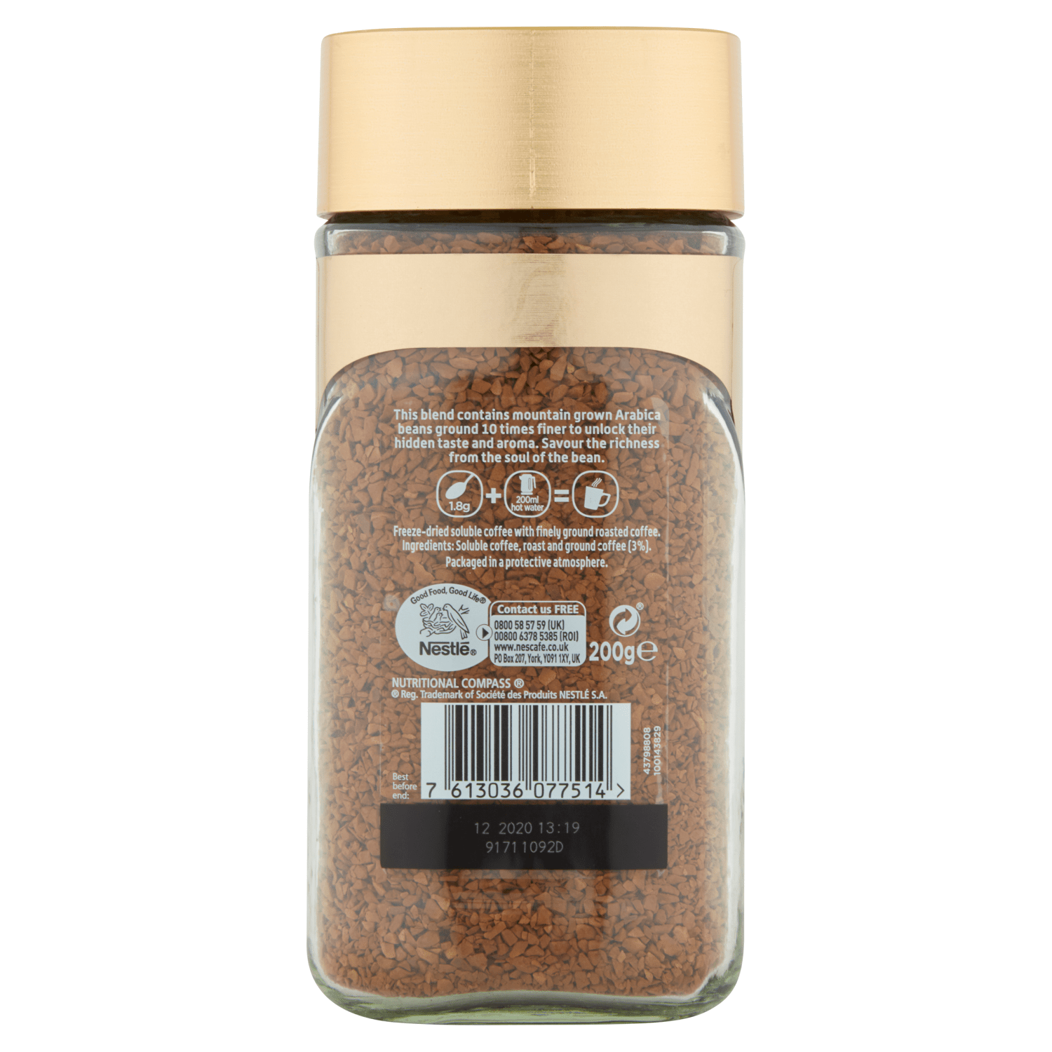 Nescafe Gold Blend Instant Coffee 200g - UK Food & Drink - 7613036077514