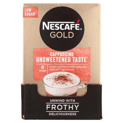Nescafe Gold Cappuccino Unsweetened Taste Instant Coffee 8 x 14.2g (113.6g) - UK Food & Drink - 7613036002455