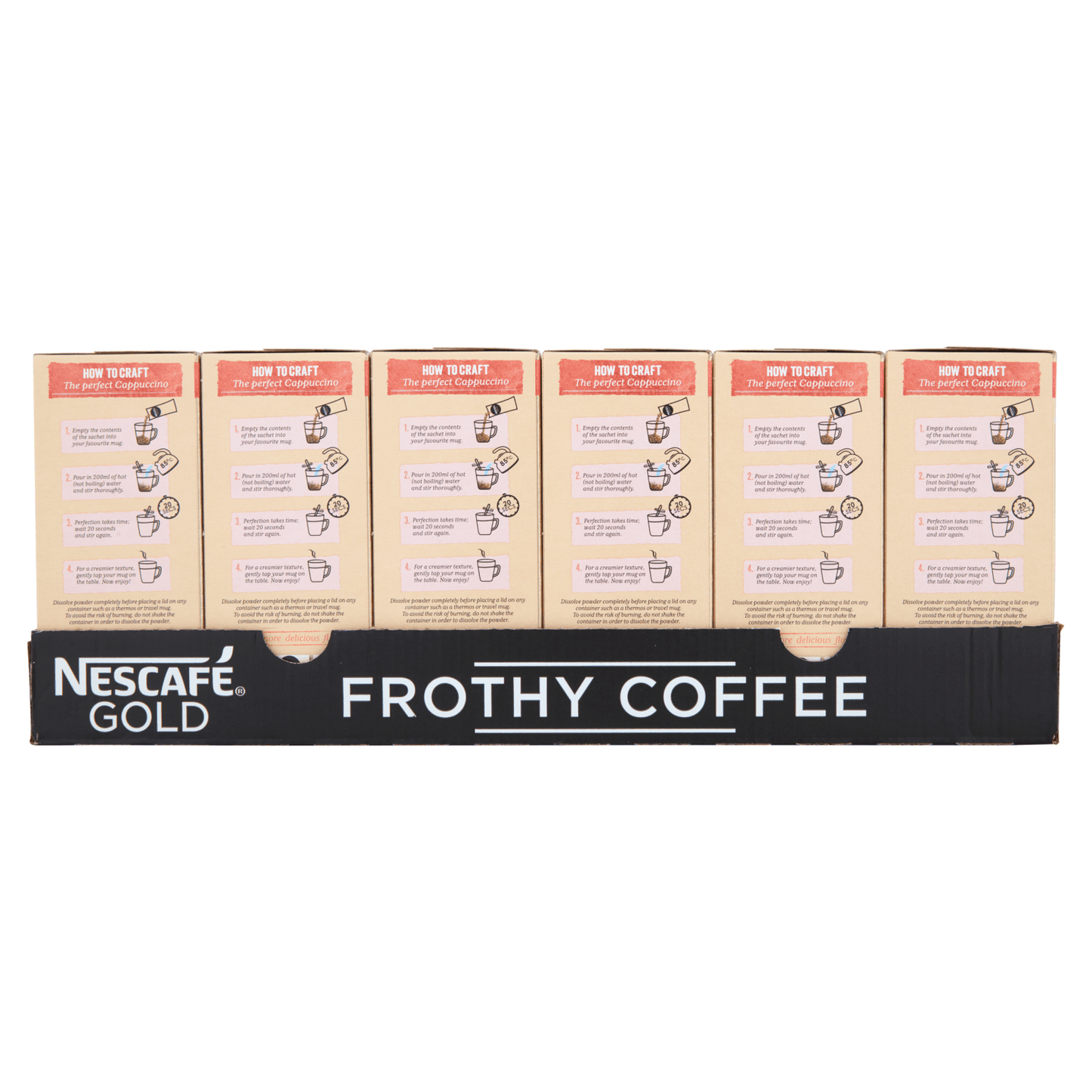 Nescafe Gold Cappuccino Unsweetened Taste Instant Coffee 8 x 14.2g (113.6g) - UK Food & Drink - 7613036002455
