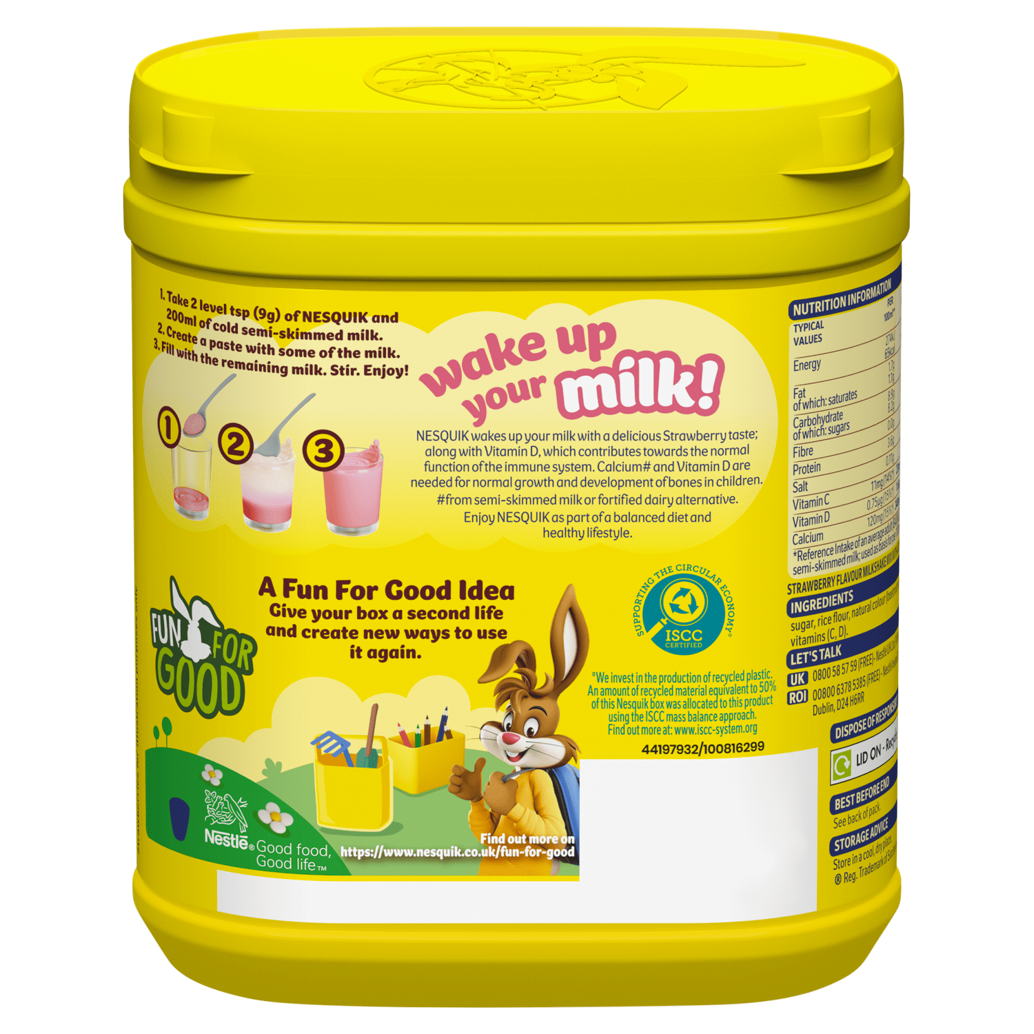 Nesquik Strawberry Flavour Milkshake Mix 500g - UK Food & Drink - 7613031513611