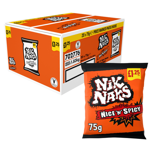 Nik Naks Nice 'N' Spicy Flavour 75g - UK Food & Drink - 5000237139554