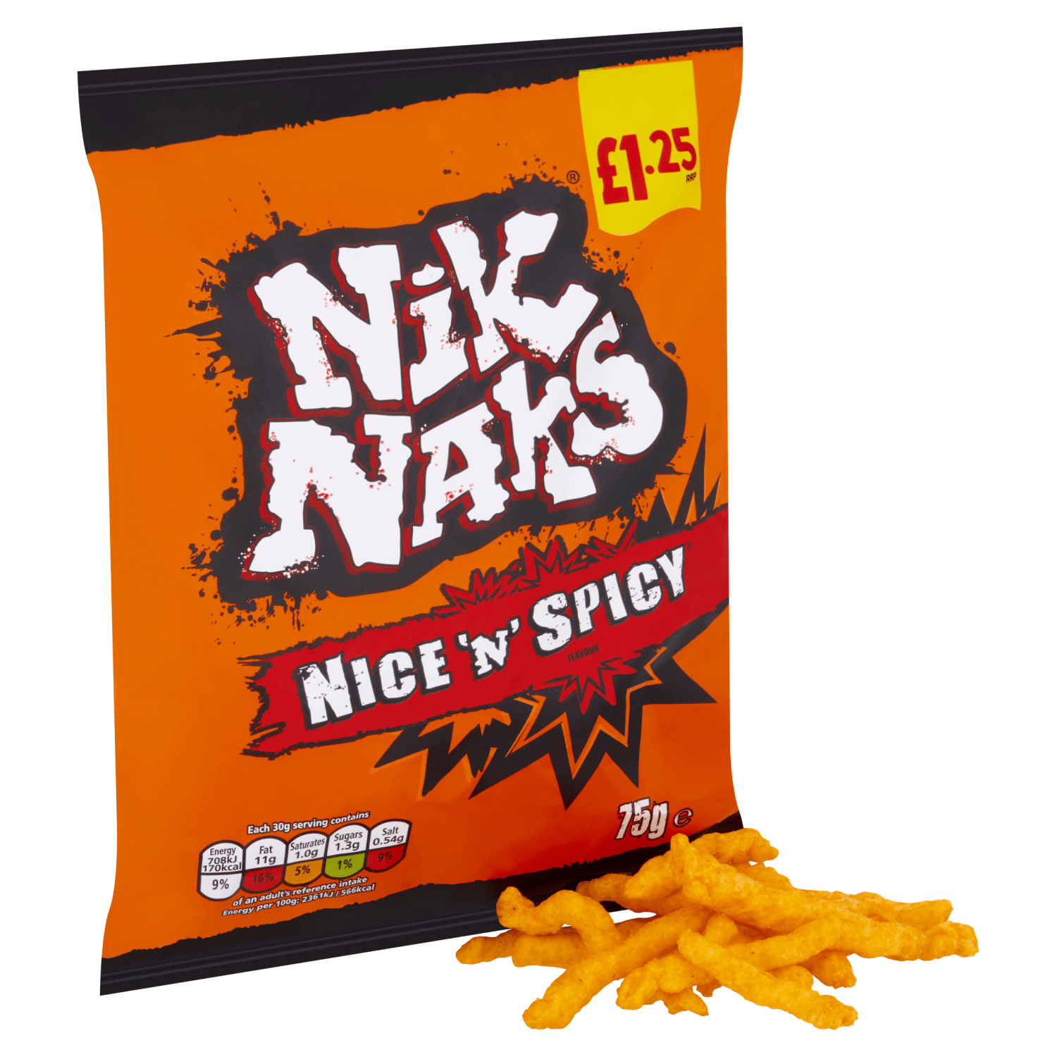 Nik Naks Nice 'N' Spicy Flavour 75g - UK Food & Drink - 5000237139554
