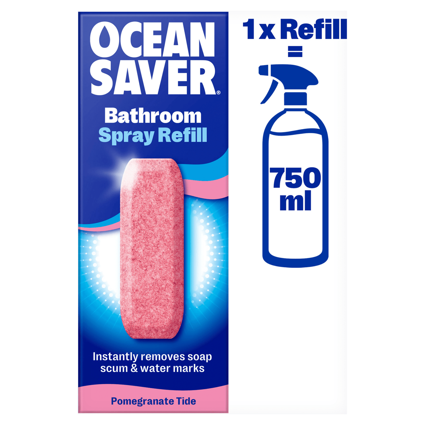 Oceansaver Bathroom Power - Cleaning EcoDrops Pomegranate Tide 15g - UK Food & Drink - 5060727260014