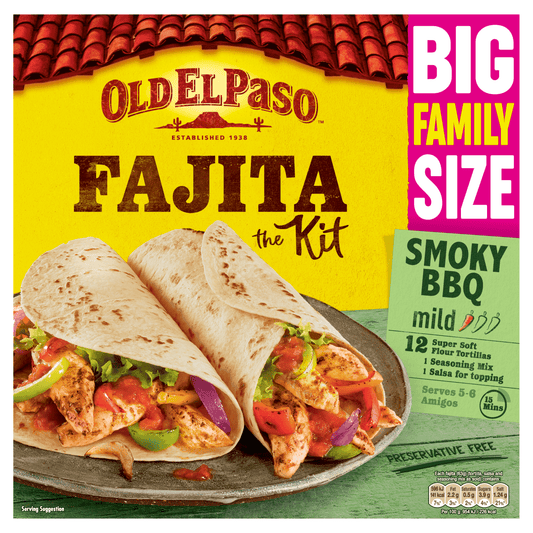Old El Paso Smoky BBQ Fajita Kit Family Pack 750g - UK Food & Drink - 8410076471185