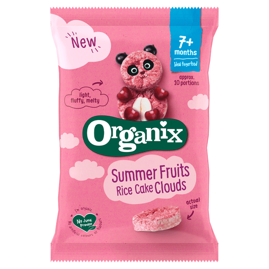Organix Summer Fruits Rice Cake Clouds 7+ Months 40g - UK Food & Drink - 5024121802126