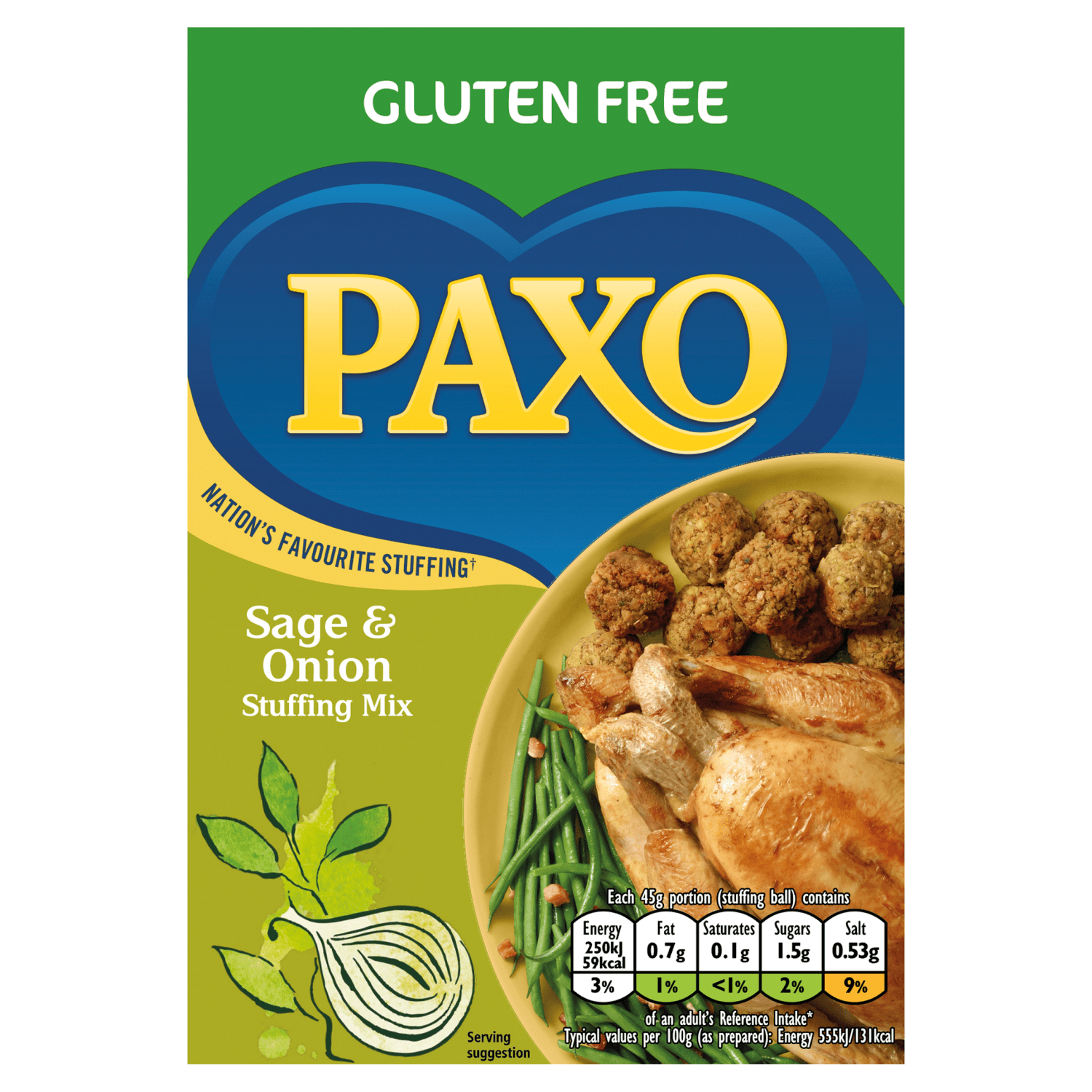 Paxo Gluten Free Sage & Onion Stuffing Mix 150g - UK Food & Drink - 5000354907661