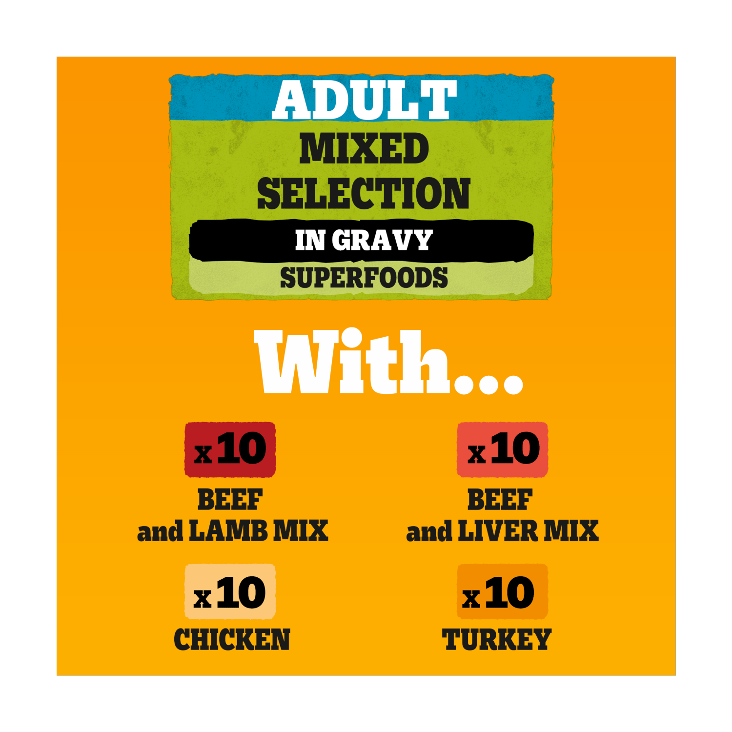 PEDIGREE¬Æ Adult Wet Dog Food Mixed in Gravy 40 x 100g Mega Pack Pouch - UK Food & Drink - 5900951267857