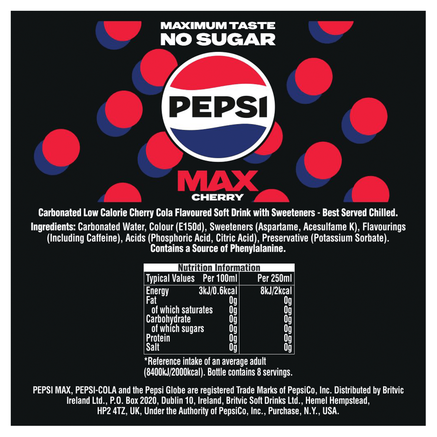 Pepsi Max Cherry 8 x 330ml - UK Food & Drink - 4060800170064