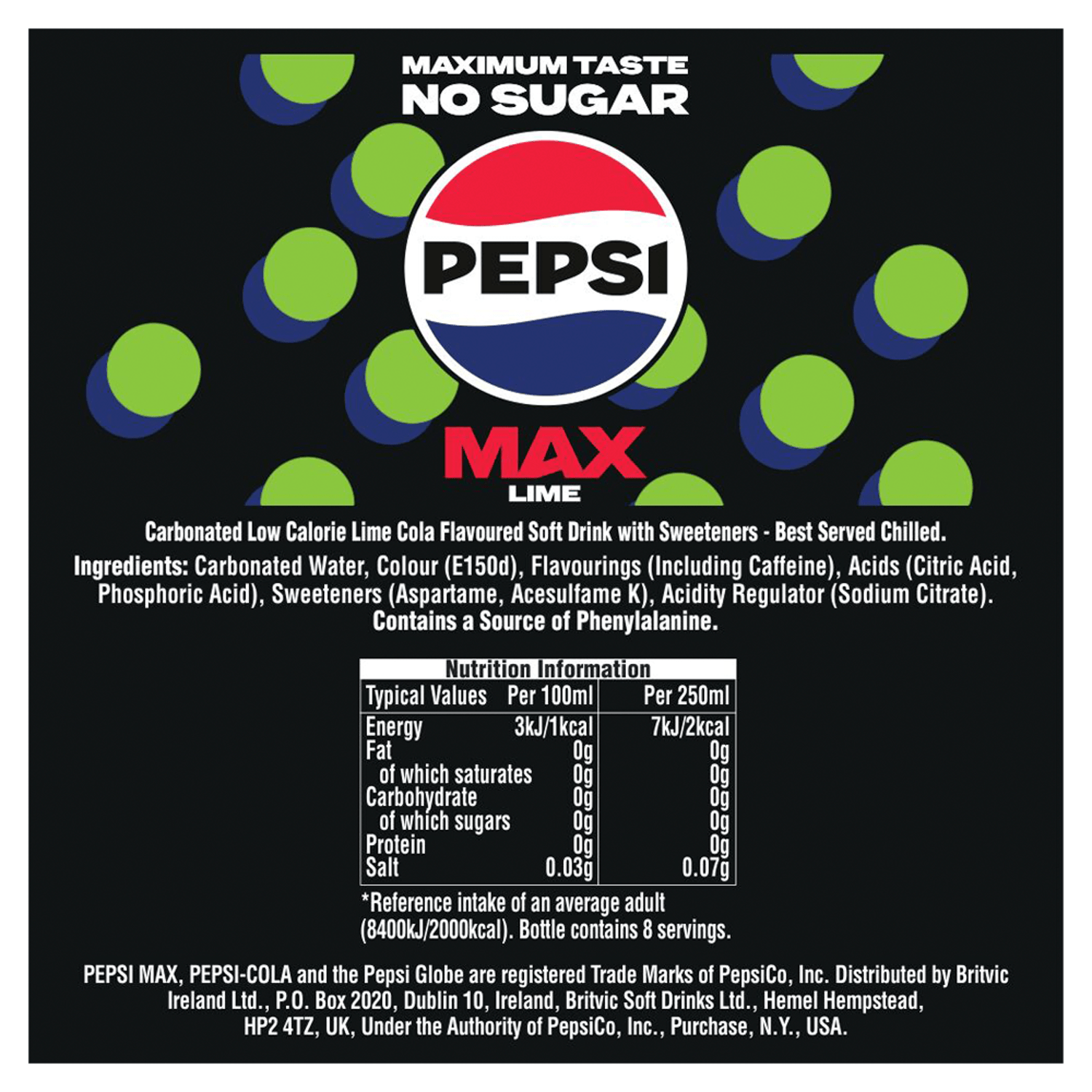 Pepsi Max Lime 500ml - UK Food & Drink - 4062139015924