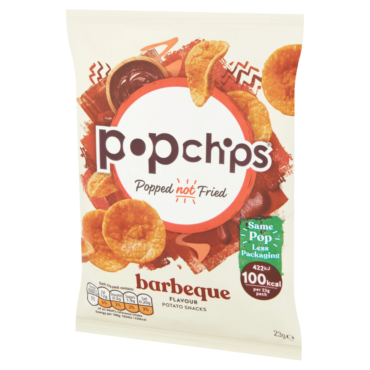 Popchips Barbeque Flavour Potato Snacks 23g - UK Food & Drink - 5060292302201