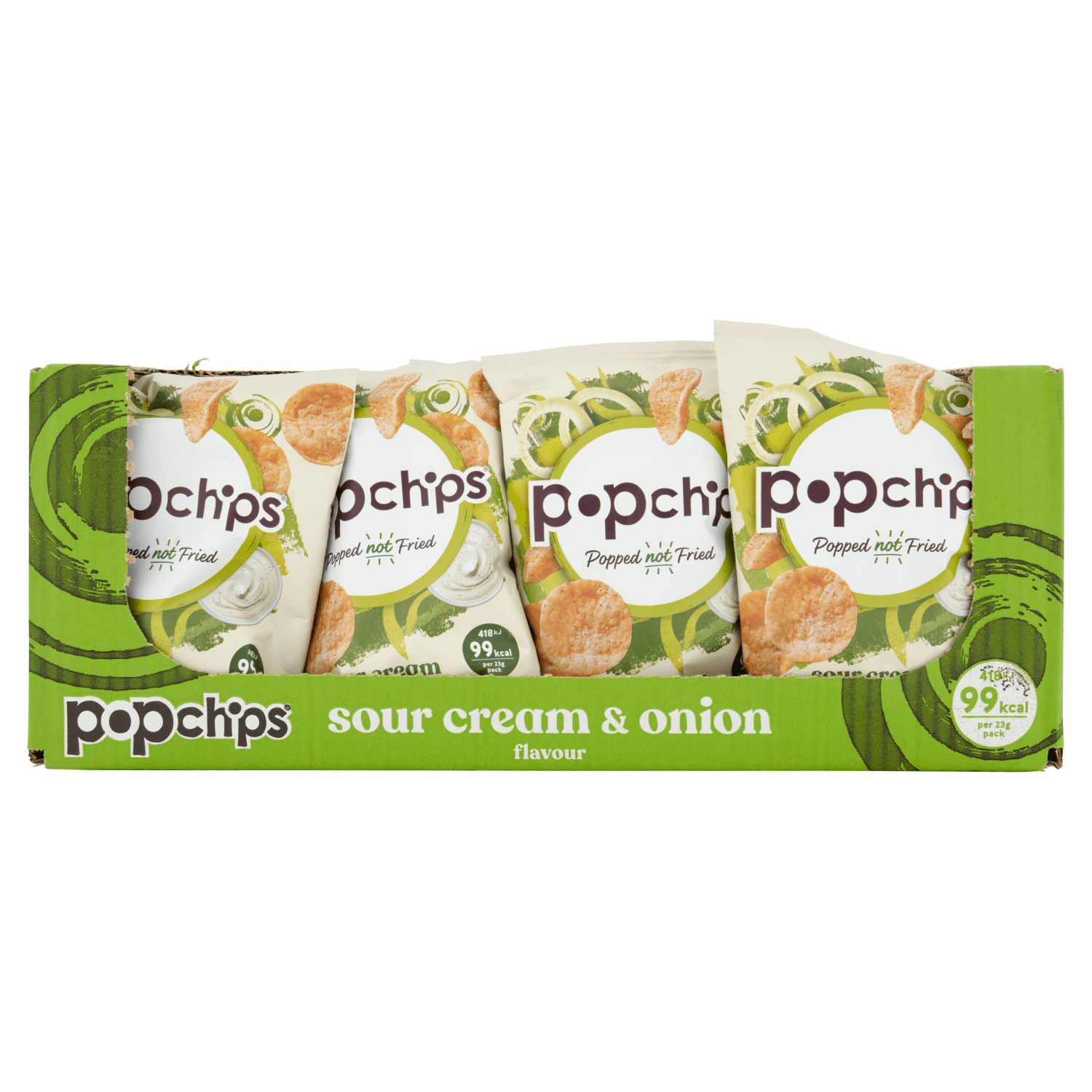 Popchips Sour Cream & Onion Flavour Potato Snacks 23g - UK Food & Drink - 5060292302706