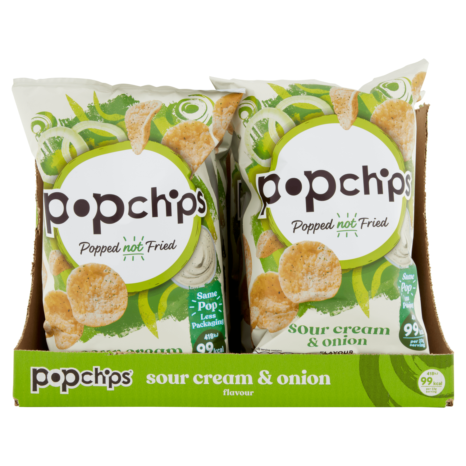 Popchips Sour Cream & Onion Flavour Potato Snacks 85g - UK Food & Drink - 5060292308708