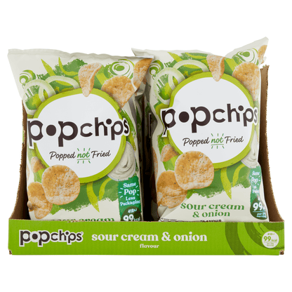 Popchips Sour Cream & Onion Flavour Potato Snacks 85g - UK Food & Drink - 5060292308708