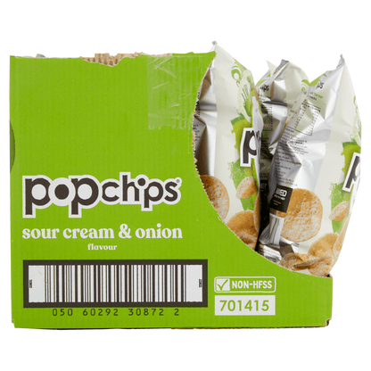 Popchips Sour Cream & Onion Flavour Potato Snacks 85g - UK Food & Drink - 5060292308708
