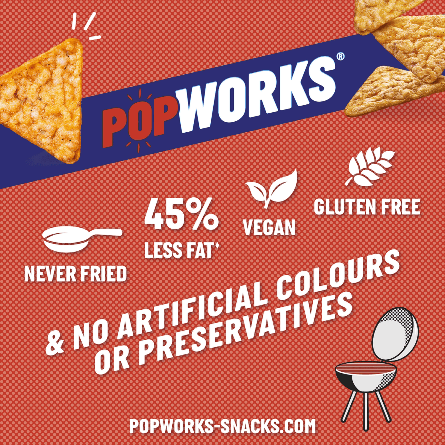 Popworks Sweet Barbecue Grab Bag Popped Crisps 28g - UK Food & Drink - 5000328015644