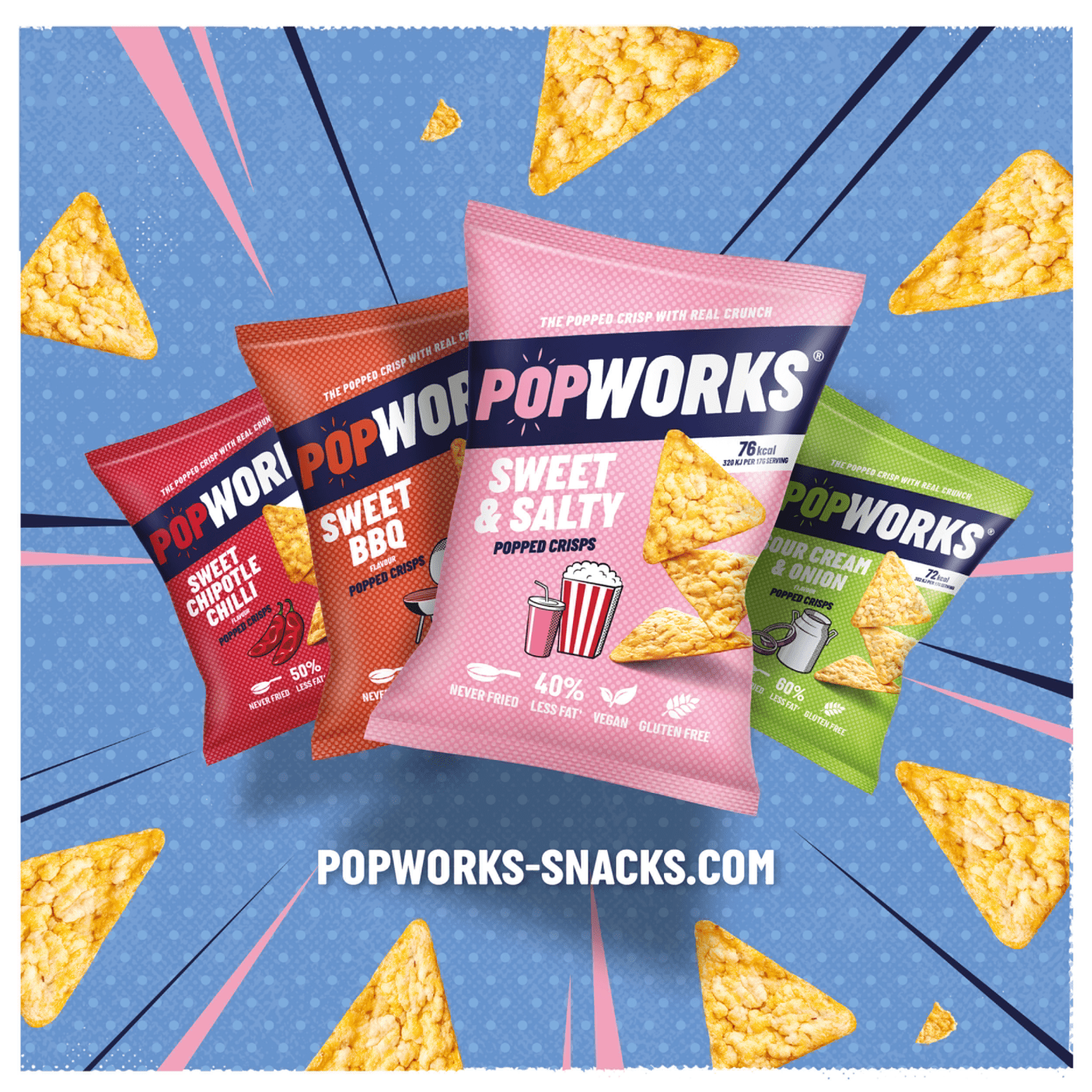 Popworks Sweet Chipotle Chilli Sharing Popped Crisps 85g - UK Food & Drink - 5000328015675