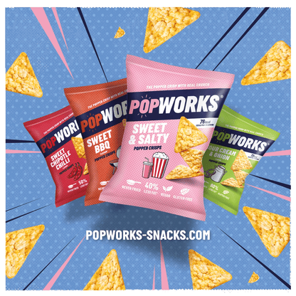 Popworks Sweet & Salty Sharing Bag Popped Crisps 85g - UK Food & Drink - 5000328015552