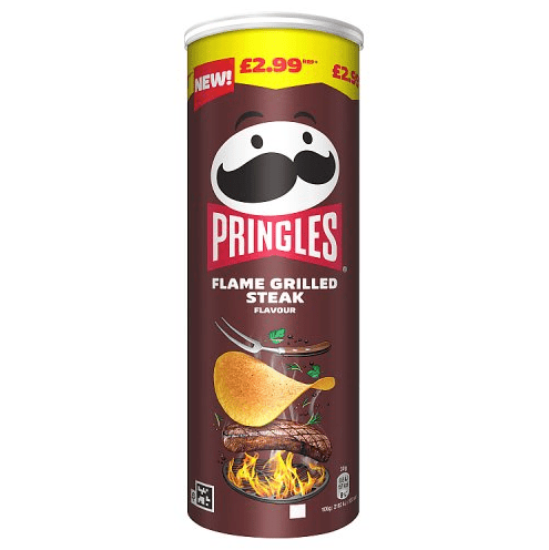 Pringles Flame Grilled Steak PM 2.99 165G - UK Food & Drink - 5053990182985