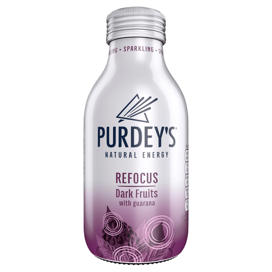 PURDEY'S Natural Energy Refocus Sparkling Dark Fruits with Guarana 330ml - UK Food & Drink - 5010102243156