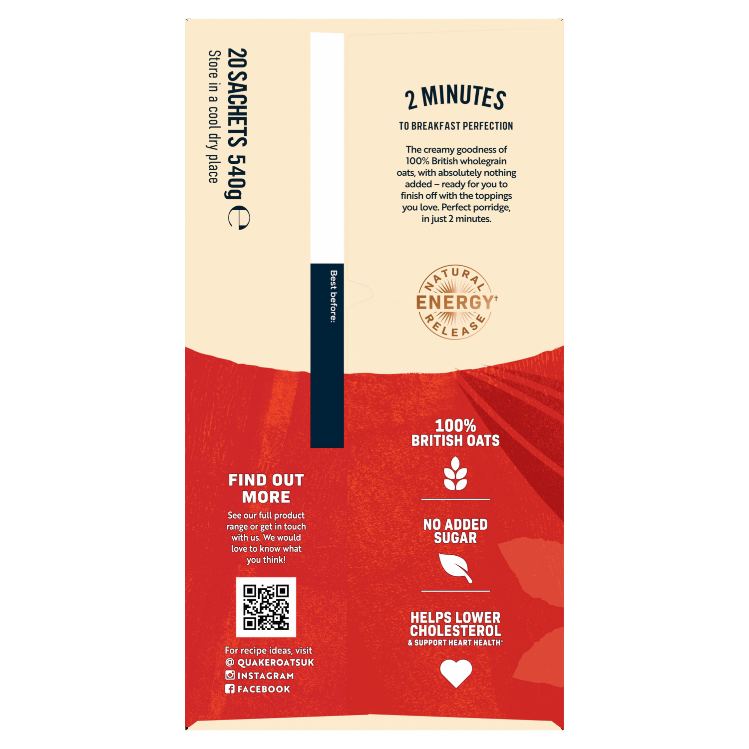 Quaker Oat So Simple Original Porridge Sachets 20 x 27g - UK Food & Drink - 5000108675495