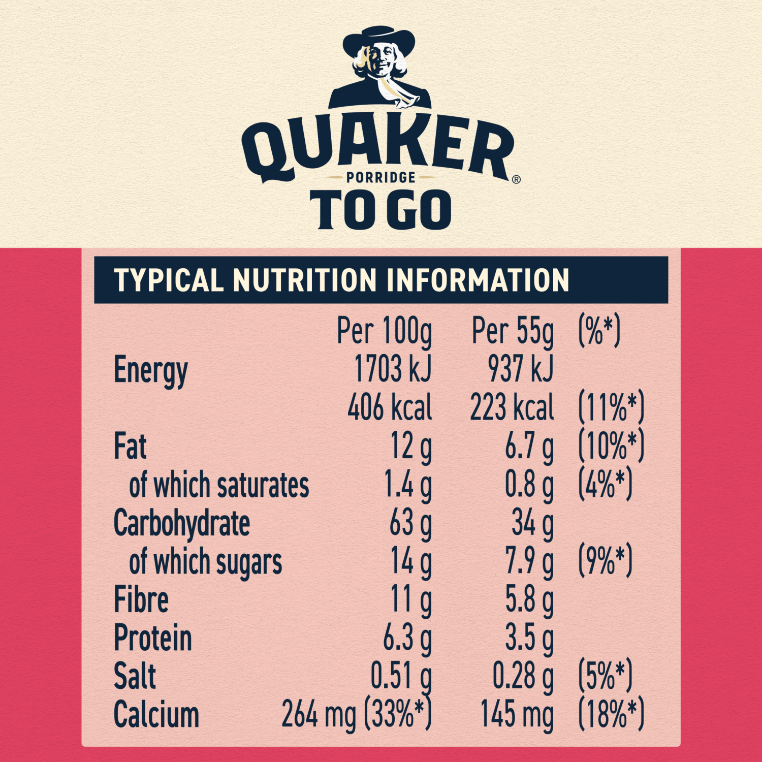 Quaker Porridge To Go Mixed Berries Breakfast Bars 2x55g - UK Food & Drink - 5000108033226