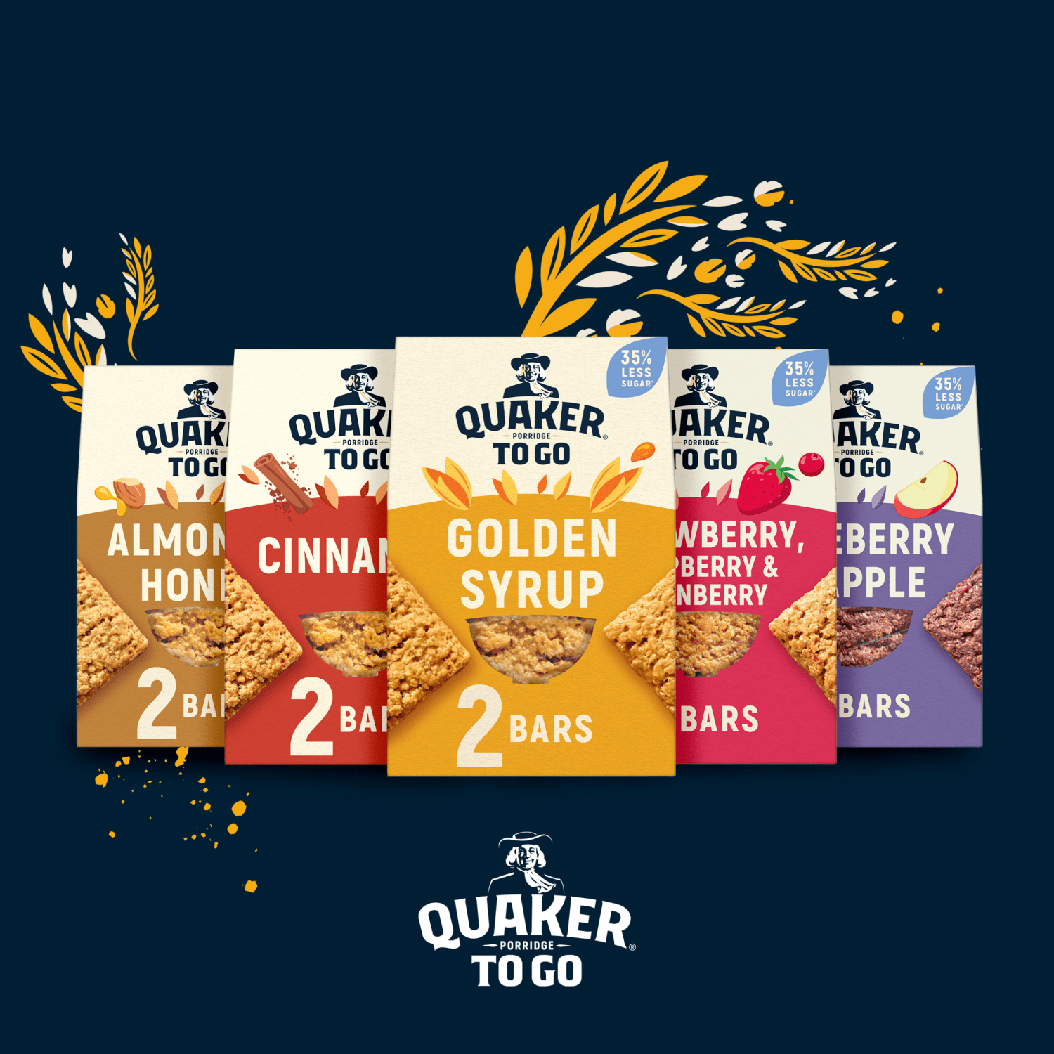 Quaker Porridge To Go Mixed Berries Breakfast Bars 2x55g - UK Food & Drink - 5000108033226