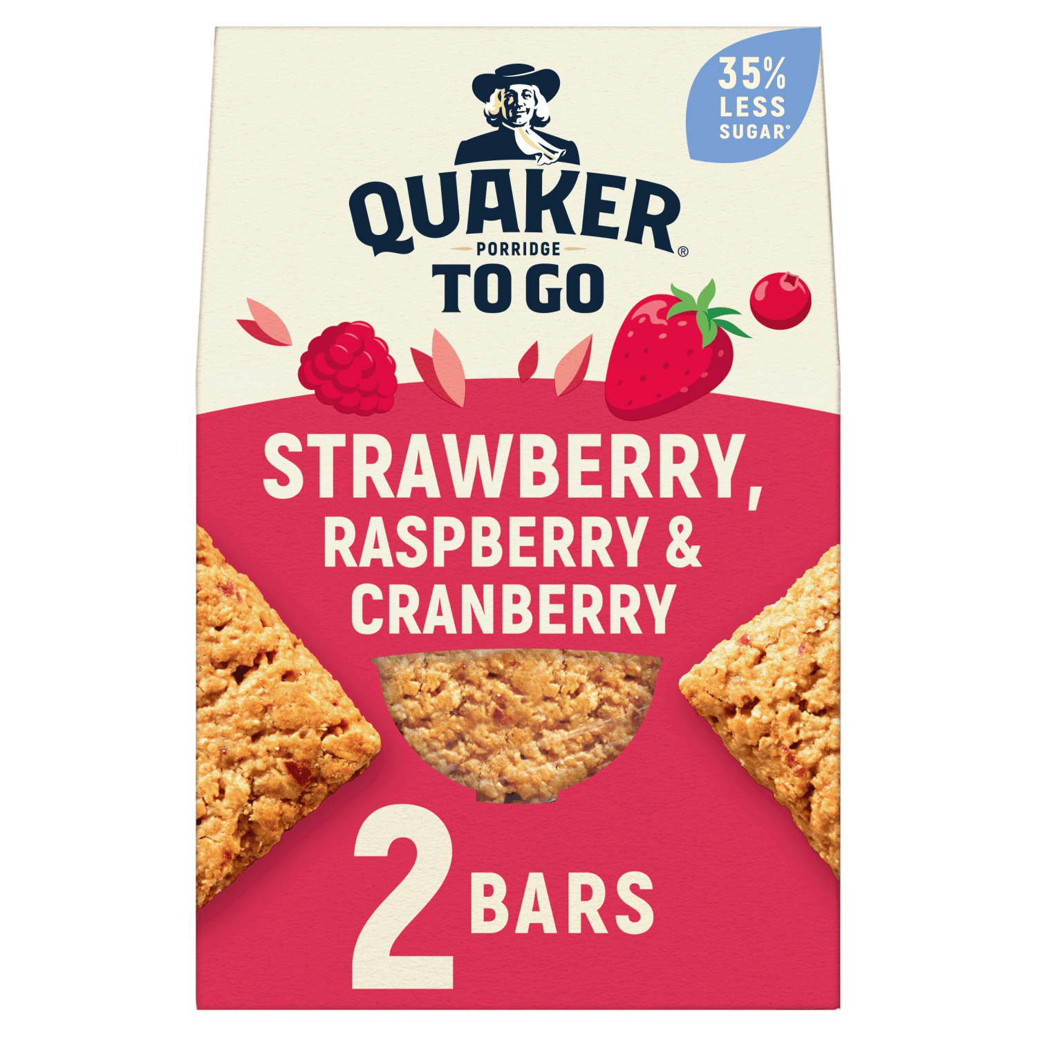 Quaker Porridge To Go Mixed Berries Breakfast Bars 2x55g - UK Food & Drink - 5000108033226
