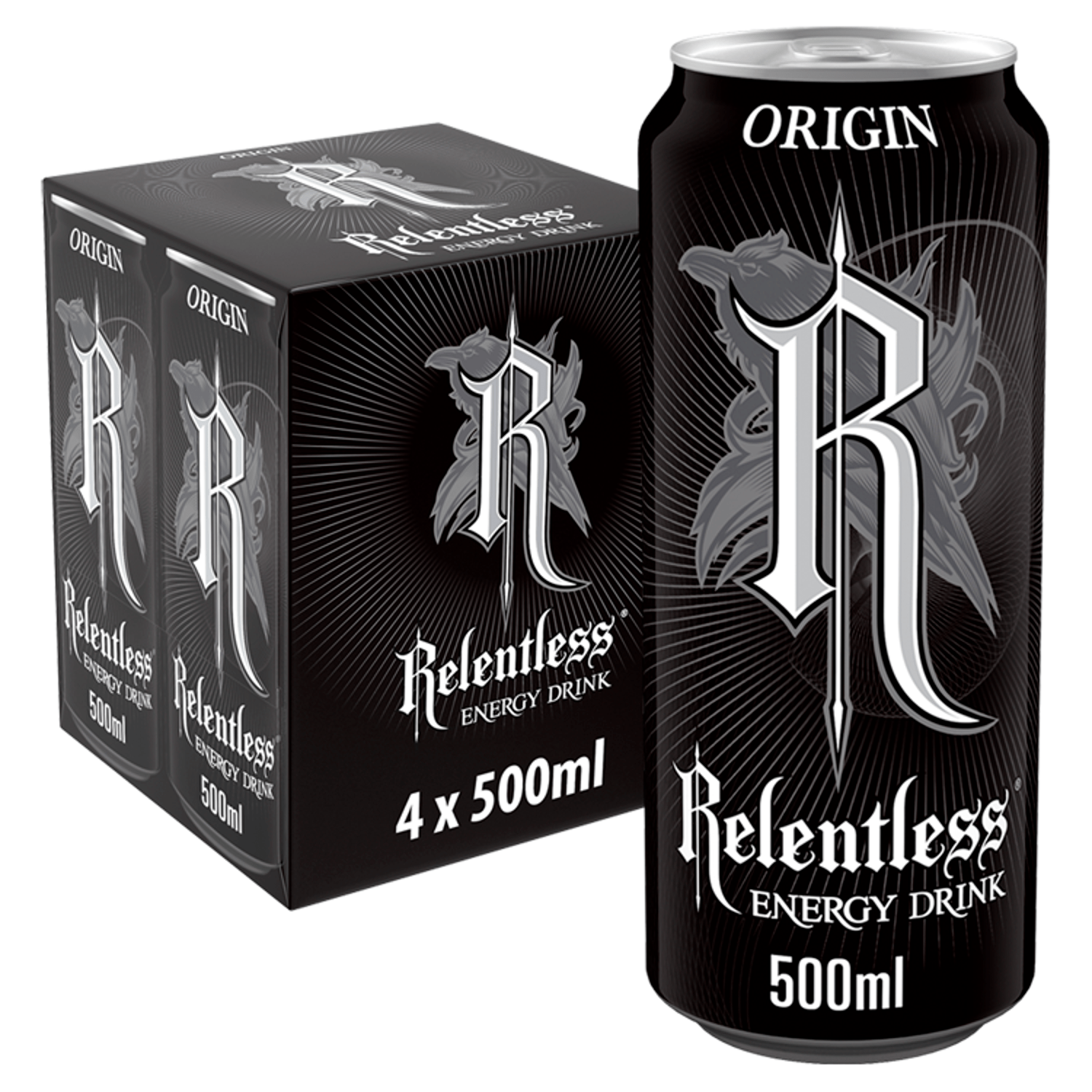 Relentless Origin Energy Drink 4 x 500ml - UK Food & Drink - 5060466510265