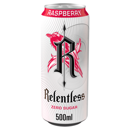 Relentless Raspberry Zero Energy Drink 500ml - UK Food & Drink - 5060608748556