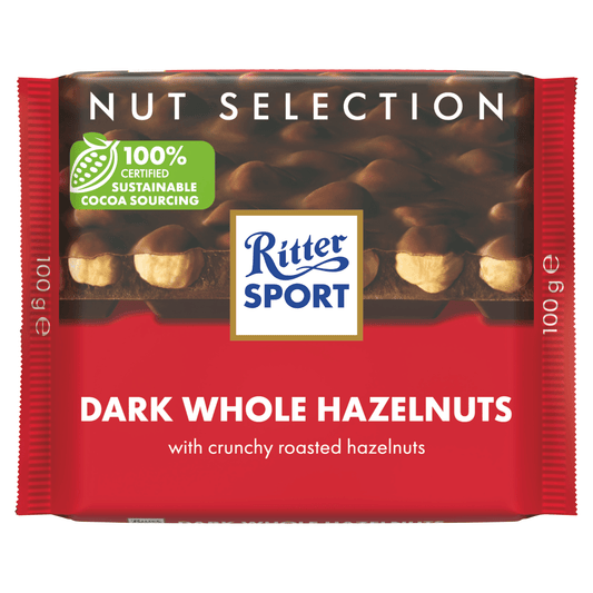 Ritter Sport Nut Selection Dark Whole Hazelnuts 100g - UK Food & Drink - 4000417702005