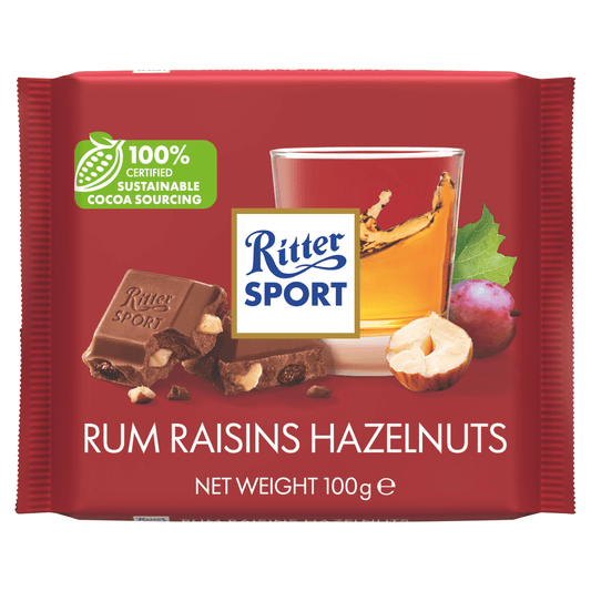 Ritter Sport Rum Raisins Hazelnuts 100g - UK Food & Drink - 4000417012005
