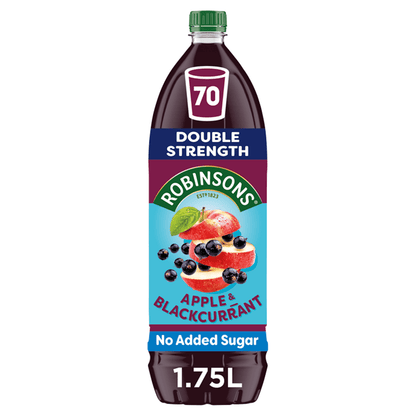 Robinsons Double Strength Apple & Blackcurrant No Added Sugar Fruit Squash 1.75L - UK Food & Drink - 5010102115491