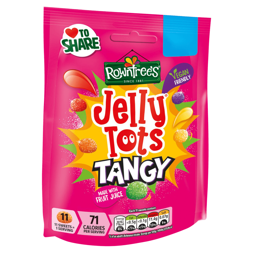 Rowntree Jelly Tots Tangy Pouch - UK Food & Drink - 8445291508644